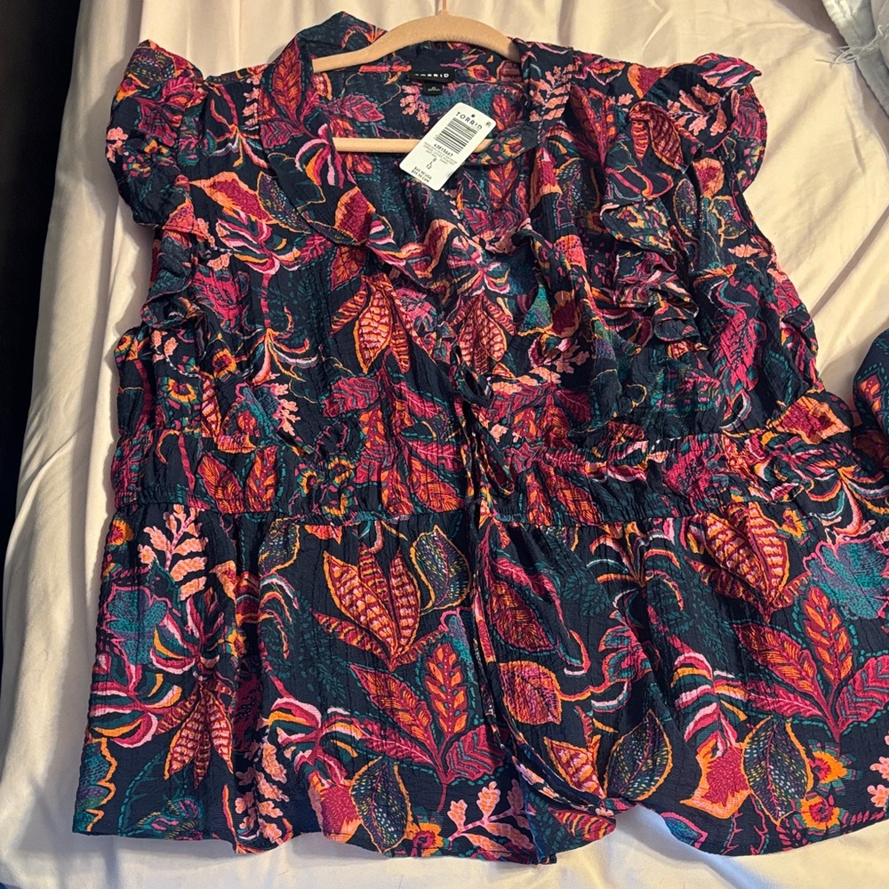 Torrid Multicolor Floral Blouse